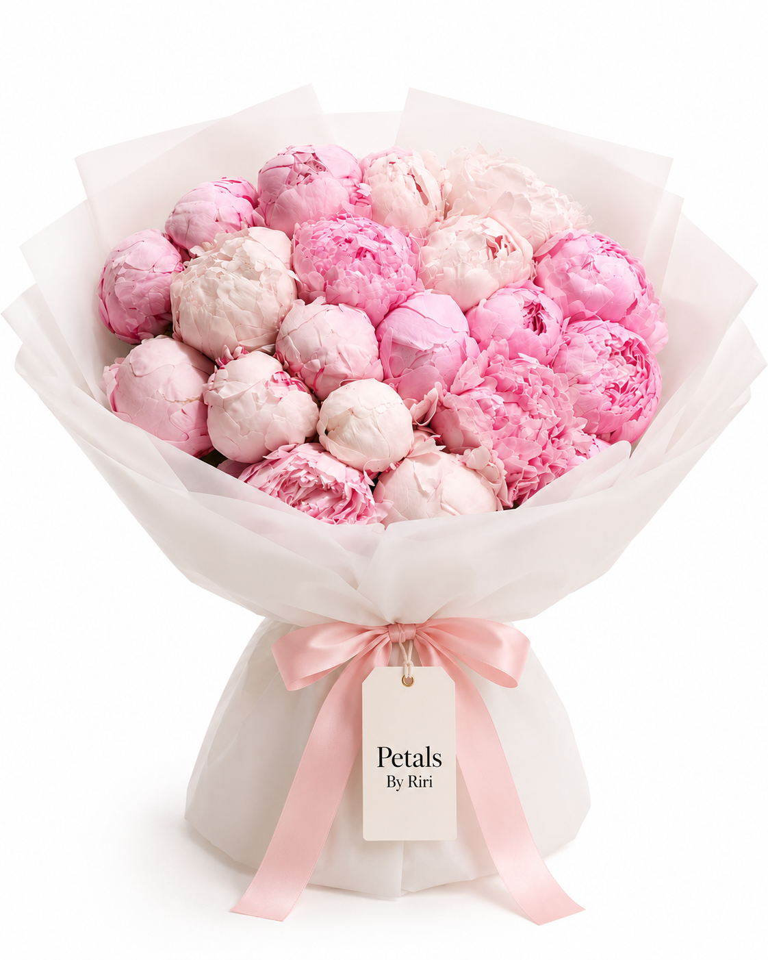 20 pink peony luxury bouquet – Petals by Riri Dubai