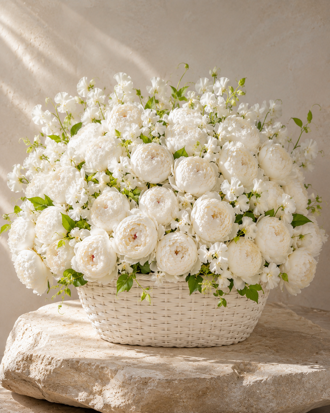 The Peony House luxury peony arrangement in vase – Petals by Riri Dubai