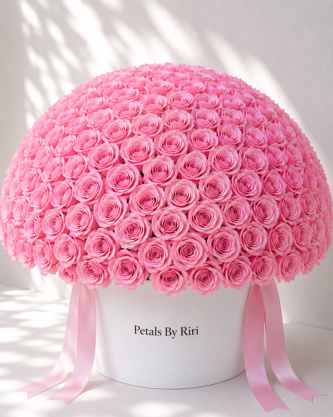 365 pink roses luxury hatbox arrangement – Petals by Riri Dubai