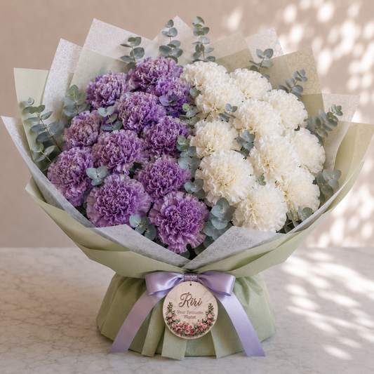 Amethyst Cloud luxury purple and white floral bouquet – Petals by Riri Dubai