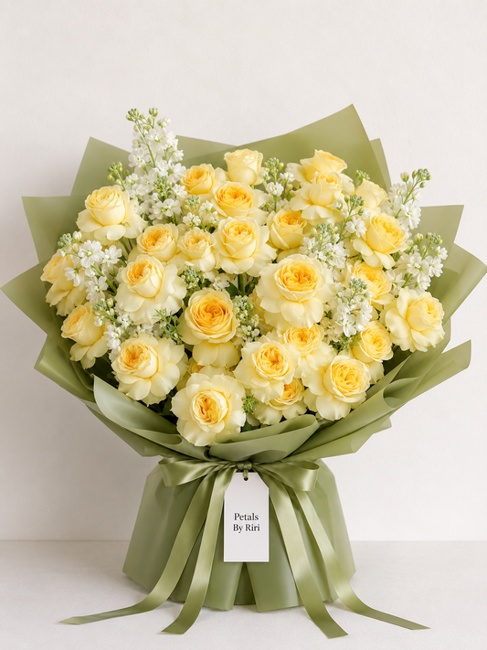 Lemon Bloom luxury yellow floral bouquet – Petals by Riri Dubai
