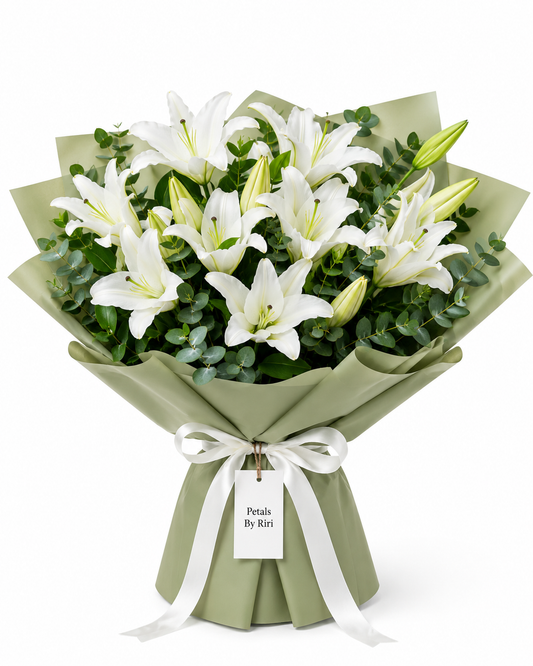 Lily In The House luxury white lily bouquet – Petals by Riri Dubai